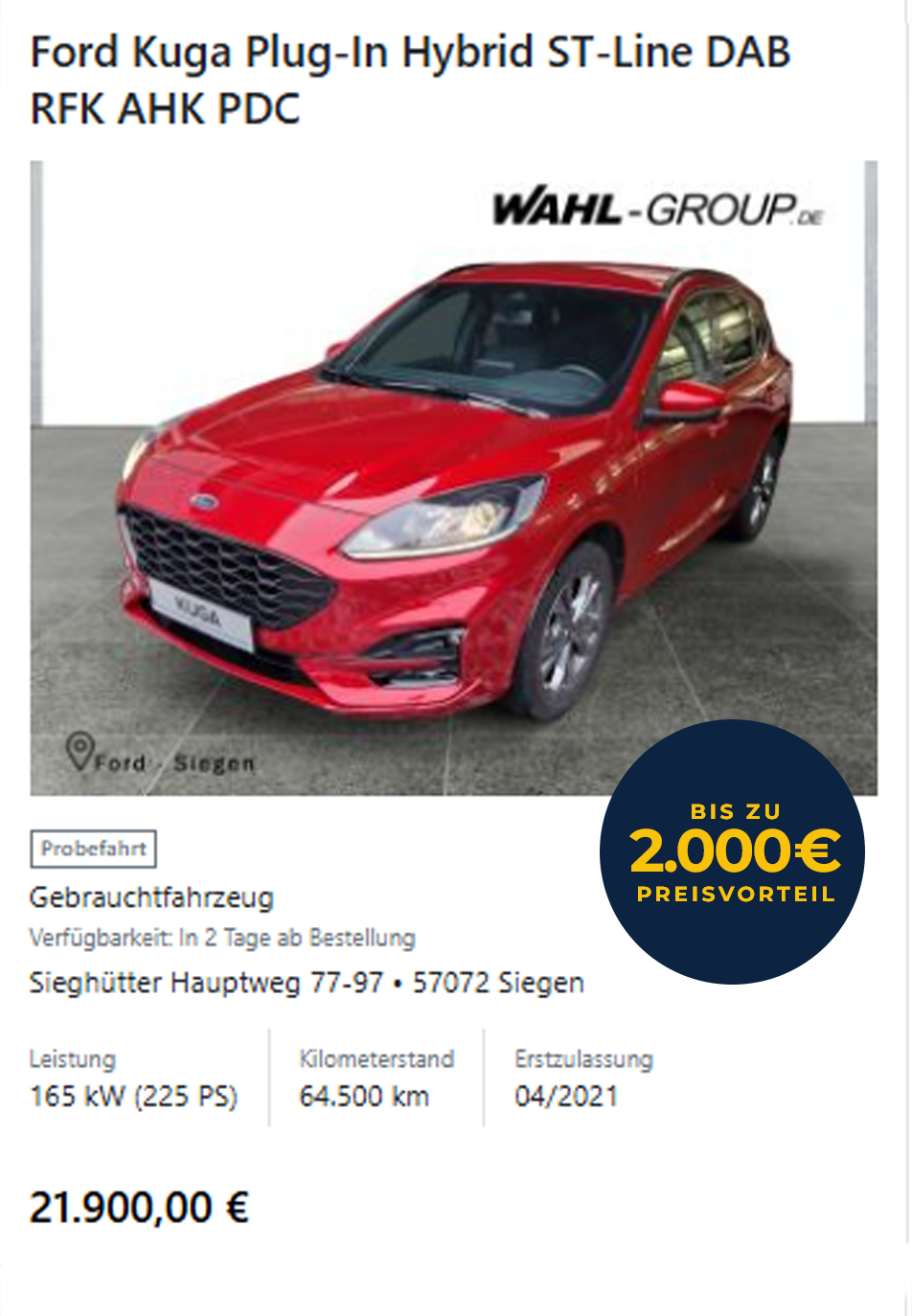 Ford Kuga – Gebrauchtwagen (Karte 3)